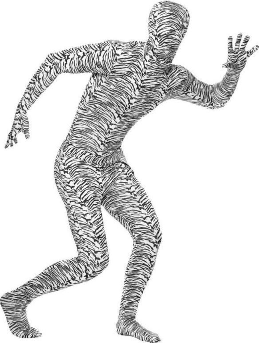 Zebra Kostuum | Zebra-Print Second Skin Kostuum | Medium | Carnaval kostuum | Verkleedkleding